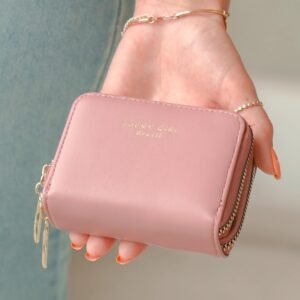 A Person Holding Pink Bifold Wallet